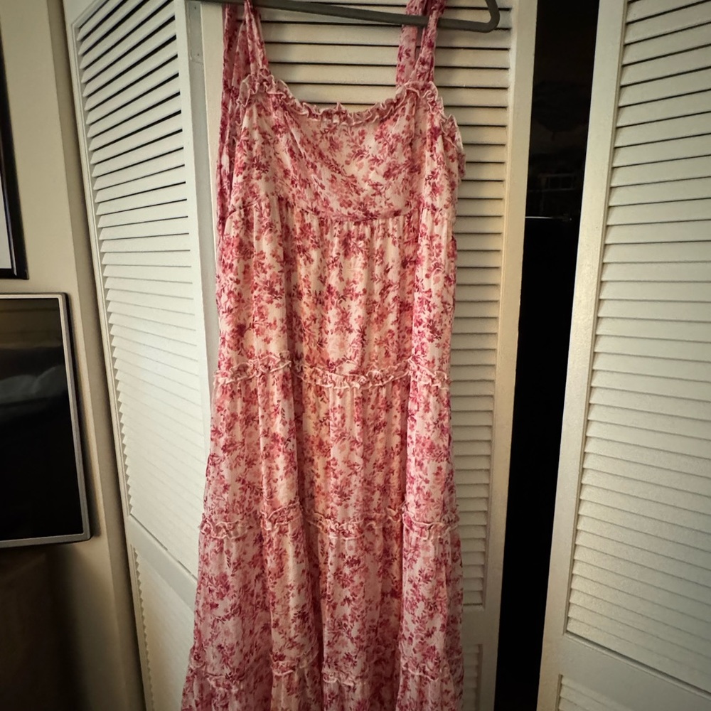 Floral Pink Midi Dress